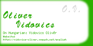 oliver vidovics business card